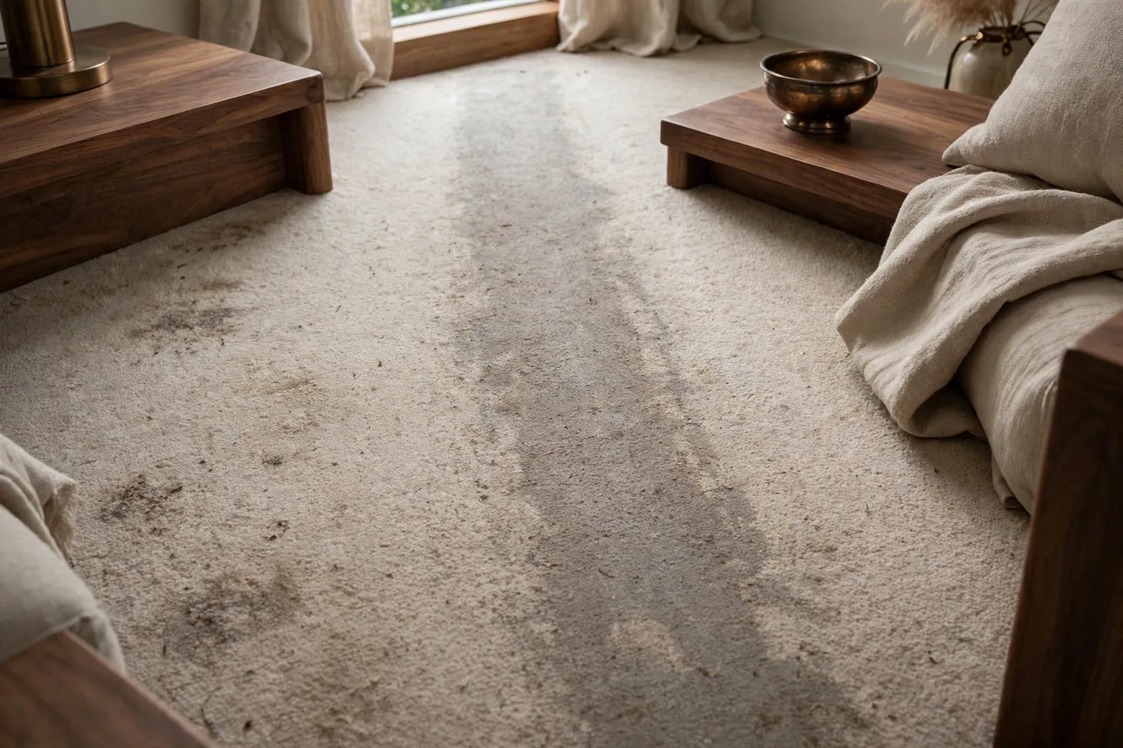 Before photo,  Pet Stain and Odor Removal in Carrington, by Waldorf Carpet Cleaning and Upholstery Company